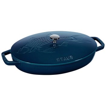 Staub Cast Iron Oval Covered Dish La Mer 'Fish' 32cm 2.8L