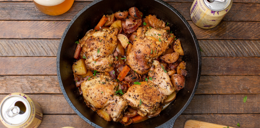 lodge cast iron dutch oven chicken recipes Beer Potatoes Carrots