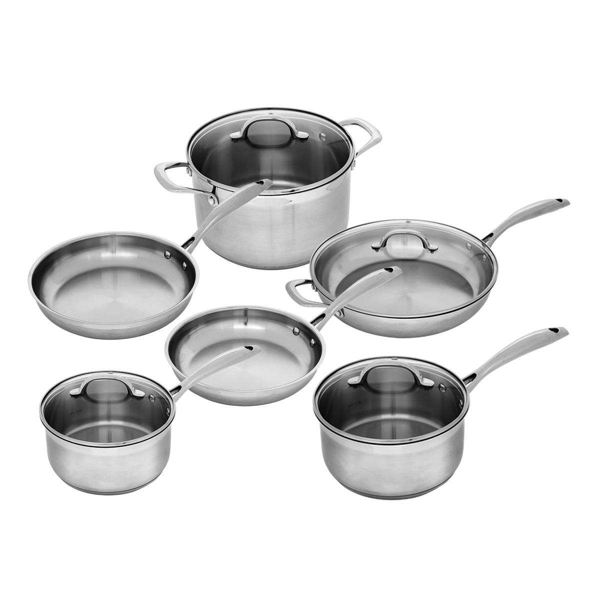 Swiss Diamond Premium Steel Complete Cookware Set 10 Piece Chef's