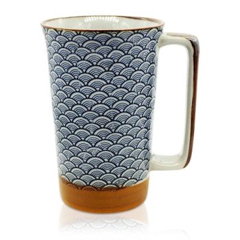 Seigaiha Blue Tall Mug 400ml