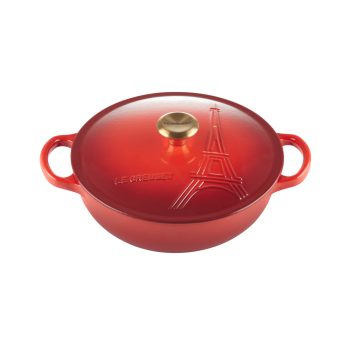 Le Creuset Signature Cast Iron Eiffel Tower Marmite Cerise 22cm