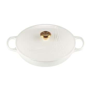 Le Creuset Signature Cast Iron Eiffel Tower Shallow Casserole White 30cm