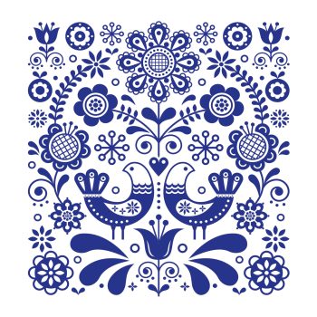 PAW Decor Lunch Napkins 33cm Folk Stamp Pack of 20