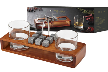 Tempa Atticus Whiskey Station Gift Set 12 Piece Wood