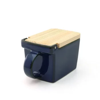 Zero Japan Salt Box with Cypress Lid Jeans Blue