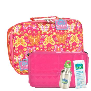 Go Green Lunch Box Butterfly Bash Pink Set