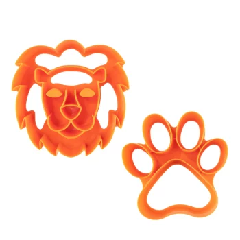 Lunch Punch Sandwich Cutter Lion Head & Paw Print Set of 2