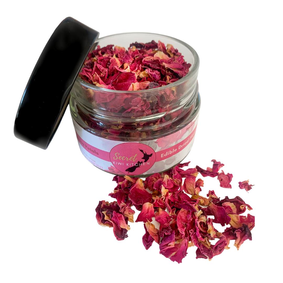 Secret Kiwi Kitchen Edible Dried Flowers Red Rose Chef's Complements