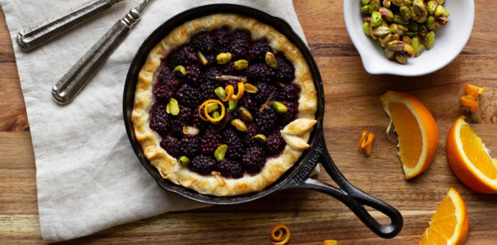 Blackberry Orange Tart in Blacklock Skillet