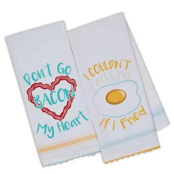 Design Imports Bacon My Heart Dishtowel Set of 2