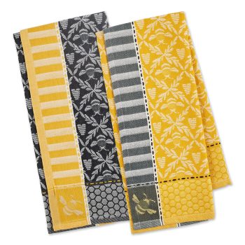 Design Imports Bee Hive Jacquard Dishtowel Mixed