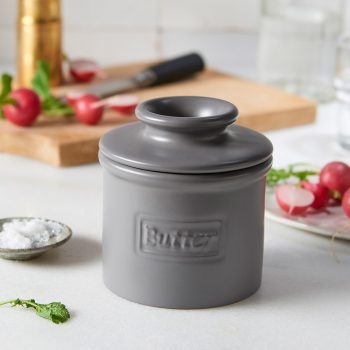 Butter Bell Crock Cafe Matte Steel Gray