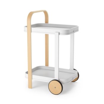 Umbra Bellwood Bar/Serving Cart White and Natural