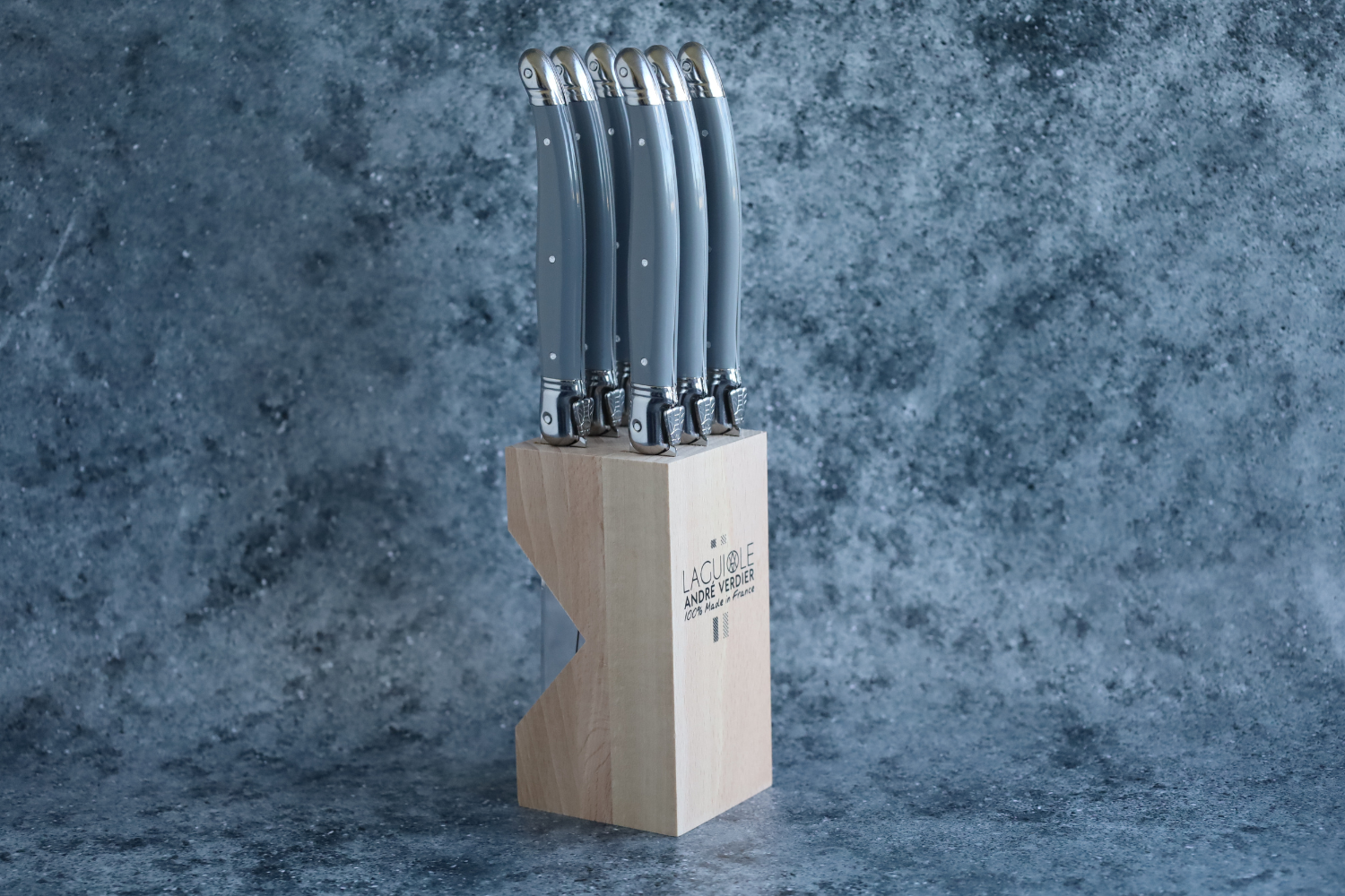 André Verdier Knife Block Mouse Grey (1)