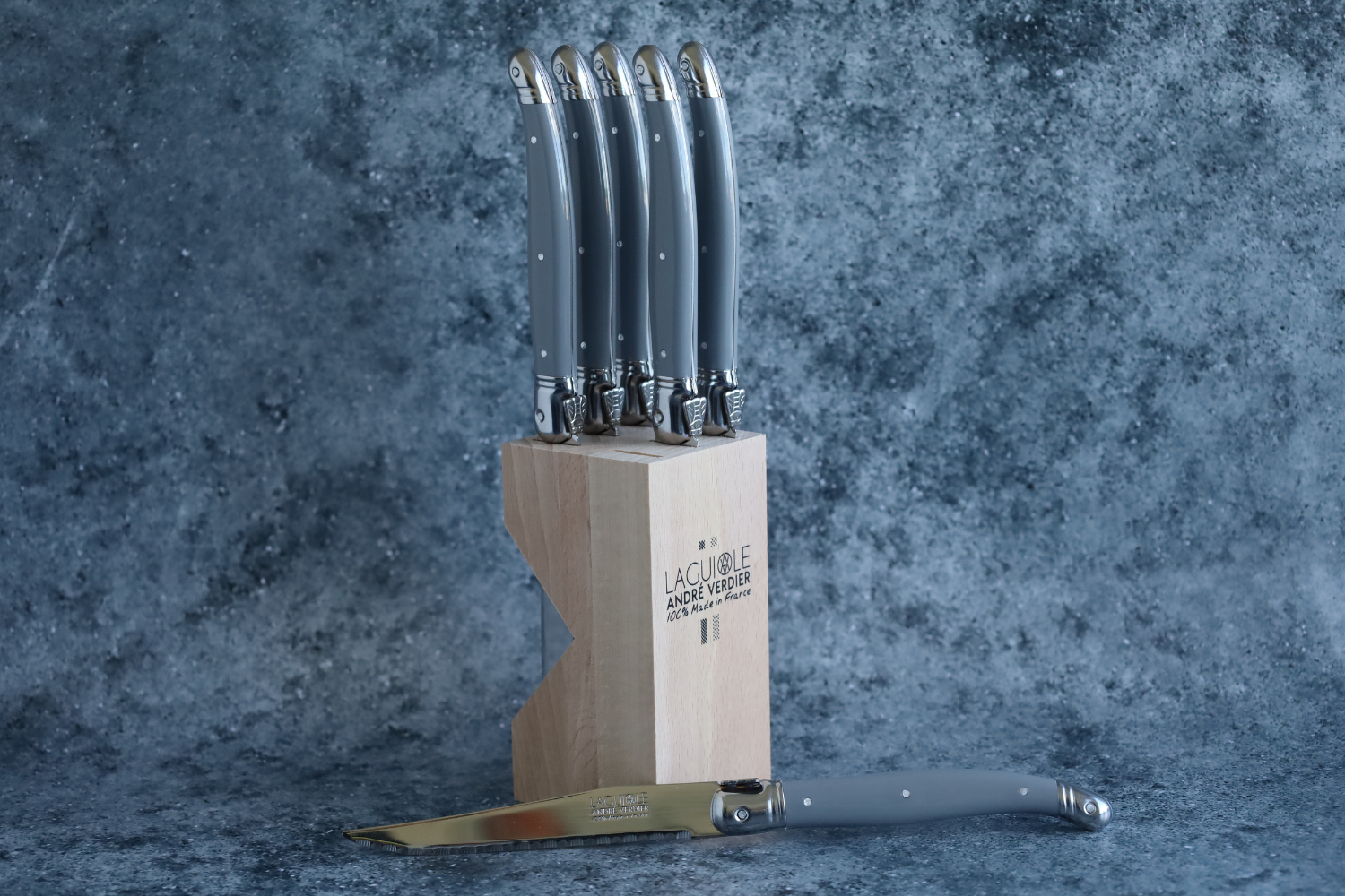 André Verdier Knife Block Mouse Grey