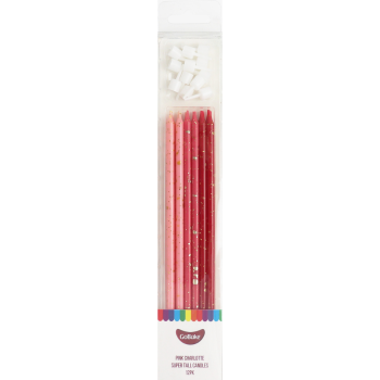 GoBake 18cm Ombre Pink Charlotte Candles Pack of 12