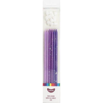 GoBake 18cm Ombre Purple Orchid Candles Pack of 12