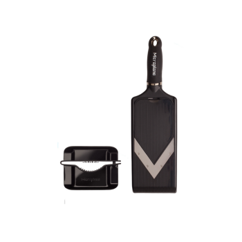 Microplane Adjustable V-Slicer with Julienne Blade and Hand Guard