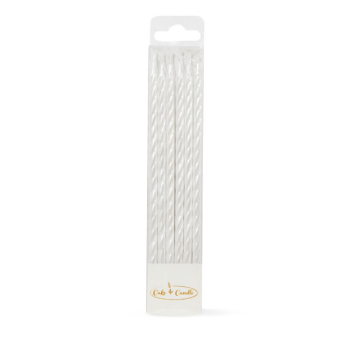 Pearlised White Spiral Candles (1)