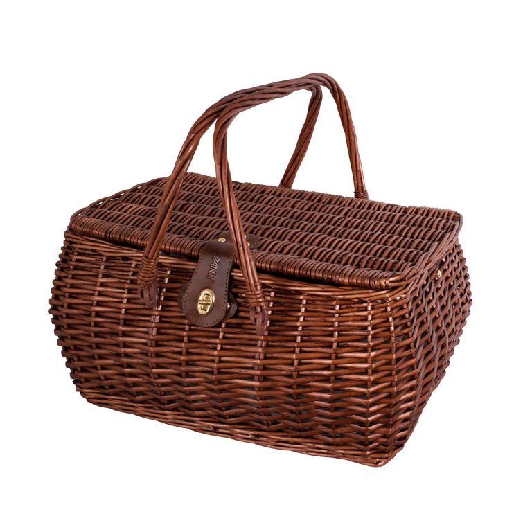 Avanti 4 Person Drop Handle Picnic Basket Posey Pattern Chef's