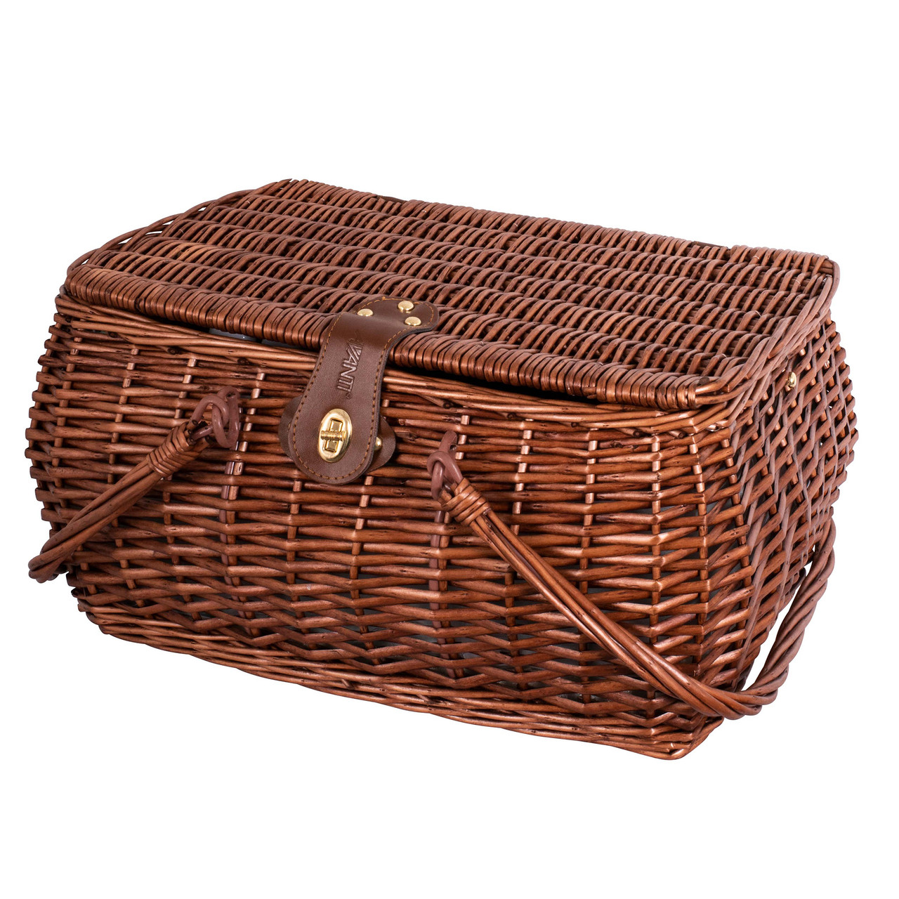 Avanti 4 Person Drop Handle Picnic Basket Posey Pattern Chef's