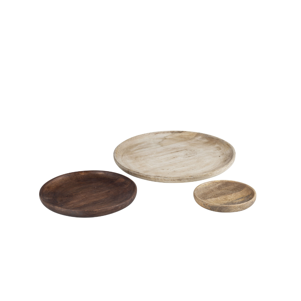 Academy Lewis Mango Wood Serving Plates Set of 3 Chef's Complements