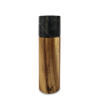Gabel & Teller Acacia Wood & Black Marble Salt/Pepper Grinder 18cm