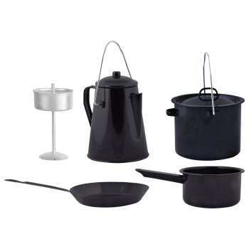 Esschert Design Enamel Outdoor Cooking Set with Coffee Pot