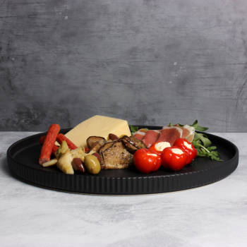 Gabel & Teller Matte Black Ceramic Round Platter 33cm