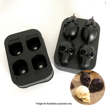 Silicone Mould Mini Skulls 4 Cavities
