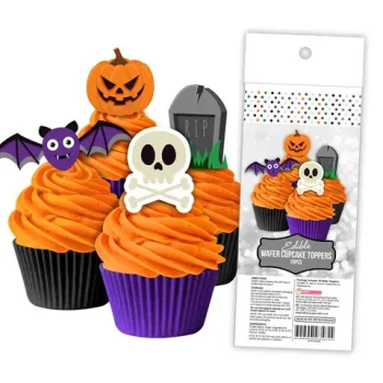 Halloween Edible Wafer Cupcake Toppers 16 Piece