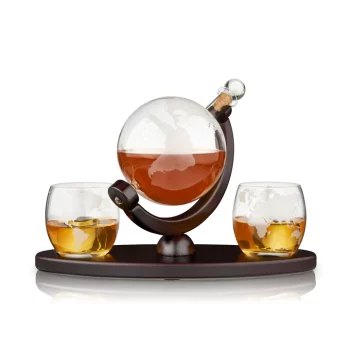 Viski Globe Decanter and Whiskey Tumbler Gift Set