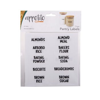 Appetito Clear Pantry Labels Pack of 60