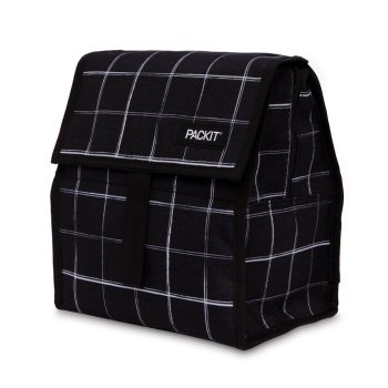 PackIt Freezable Lunch Bag Black Grid