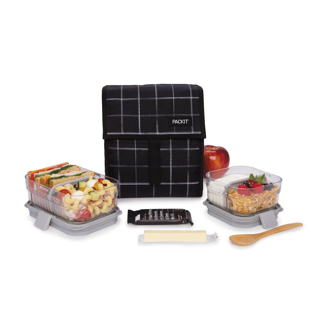 72022 – PackIt Lunch Bag – Black Grid – LS2