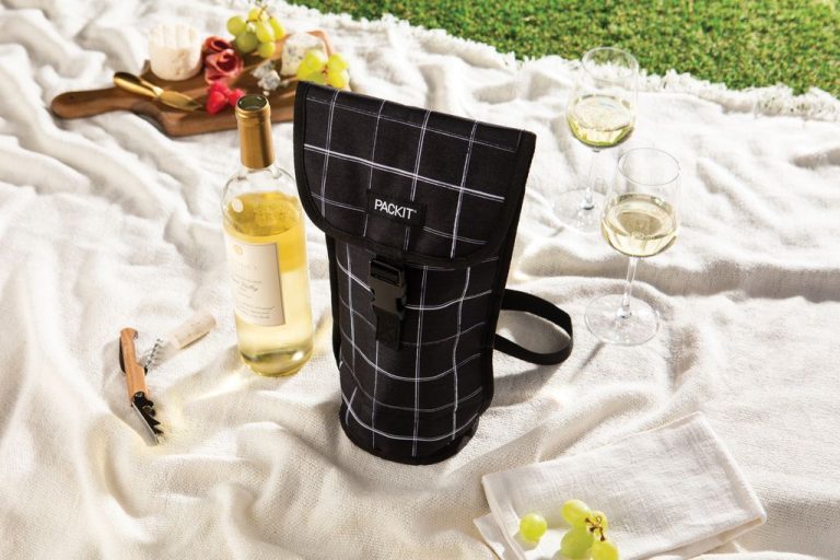 72180 – PackIt Napa Wine Bag – Black Grid – LS4