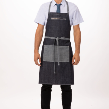 Chef Works Large Manhattan Denim Bib Apron (2 Colours)