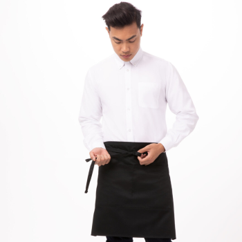 Chef Works Bistro Black Half Bib Apron