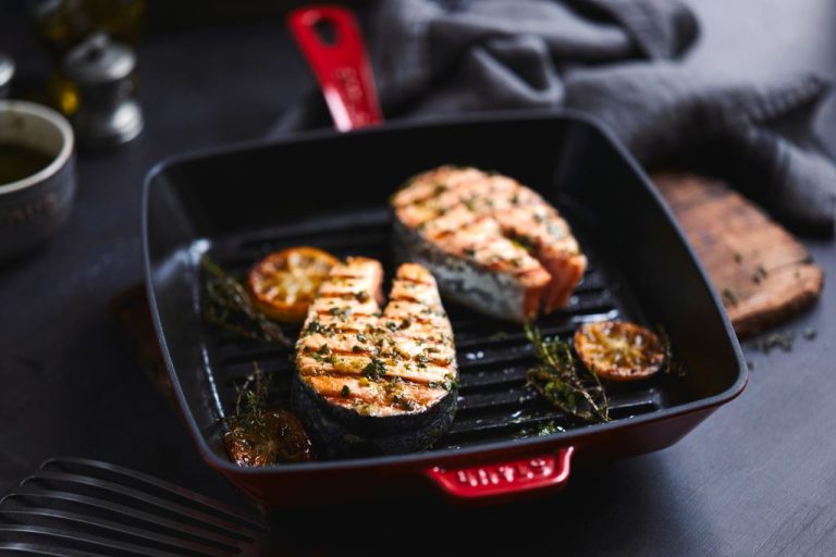 Staub 12 Cast Iron Square Grill Pan - Cherry