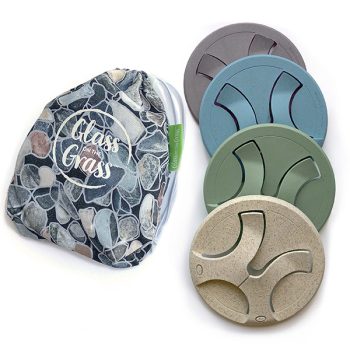 Glass On The Grass Wine Glass Coaster Bamboo Riverstone