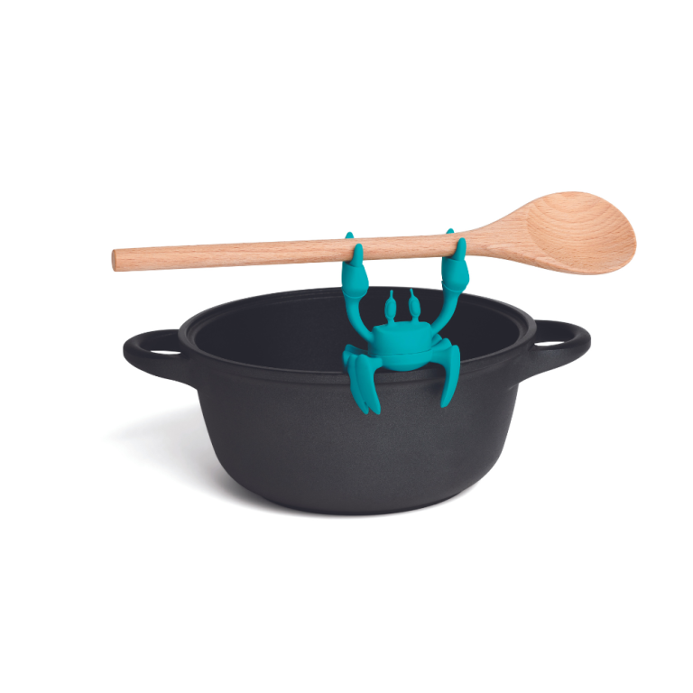 OTOTO Silicone Crab Steam Release & Spoon Holder, Red