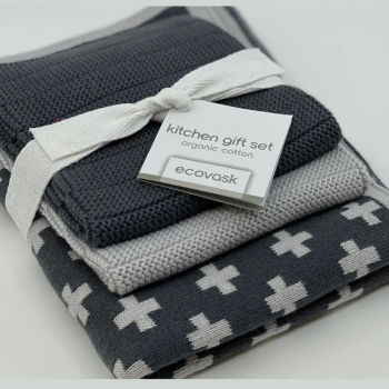 Ecovask Cloths Gift Set 3 Pack Fog/Charcoal