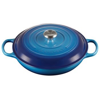 Le Creuset Cast Iron Shallow Casserole 30cm Azure Blue