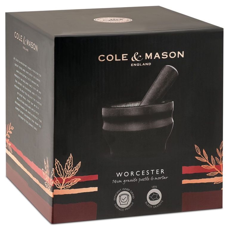 31450 – Cole & Mason Granite Pestle & Mortar Black 14cm – In Packaging – HR