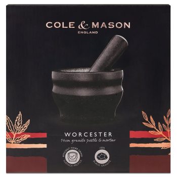 31450 – Cole & Mason Granite Pestle & Mortar Black 14cm – In Packaging – HR2