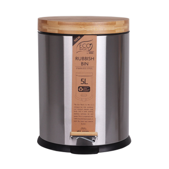 White Magic Eco Basics Rubbish Bin 5L Stainless Steel