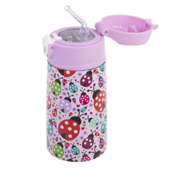 Oasis Insulated Stainless Steel Kid's Sipper Bottle 400ml Lovely Ladybugs