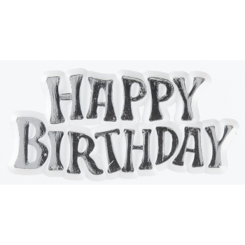 GoBake Silver Happy Birthday Motto