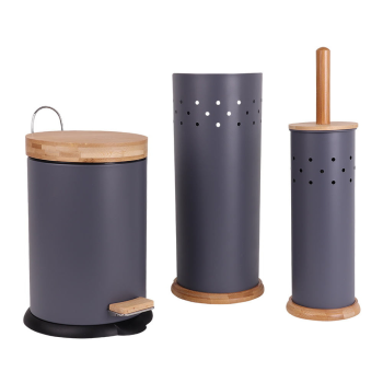 White Magic Eco Basics 3 in 1 Bathroom Set Charcoal