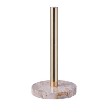 Grand Designs Caprani Beige Marble Paper Towel Holder Brass